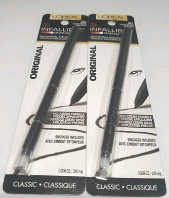 L'Oreal Paris Infallible Pencil Eyeliner - Brown, Pack of 2, (INF-6094)
