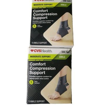 2'CVS Health Ankle Moderate Support Comfort Compression Support One Size