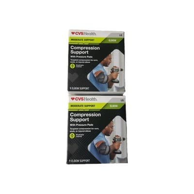2-NEW CVS Health Moderate Elbow Support Medium M With Pressure Pads