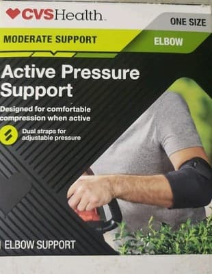 CVS Health Elbow- MODERATE Support - ONE SIZE - Active Pressure Support - 1 Ct.