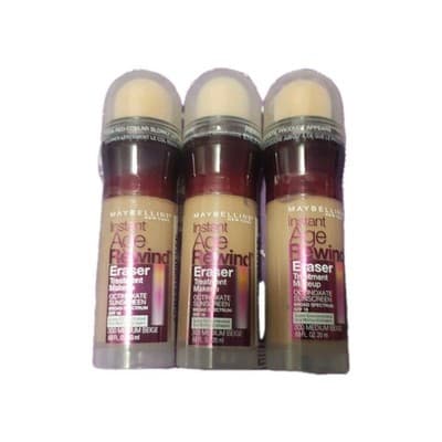 3-Maybelline Instant Age Rewind Eraser Treat. Makeup .68oz. New; 300 Med. Beige