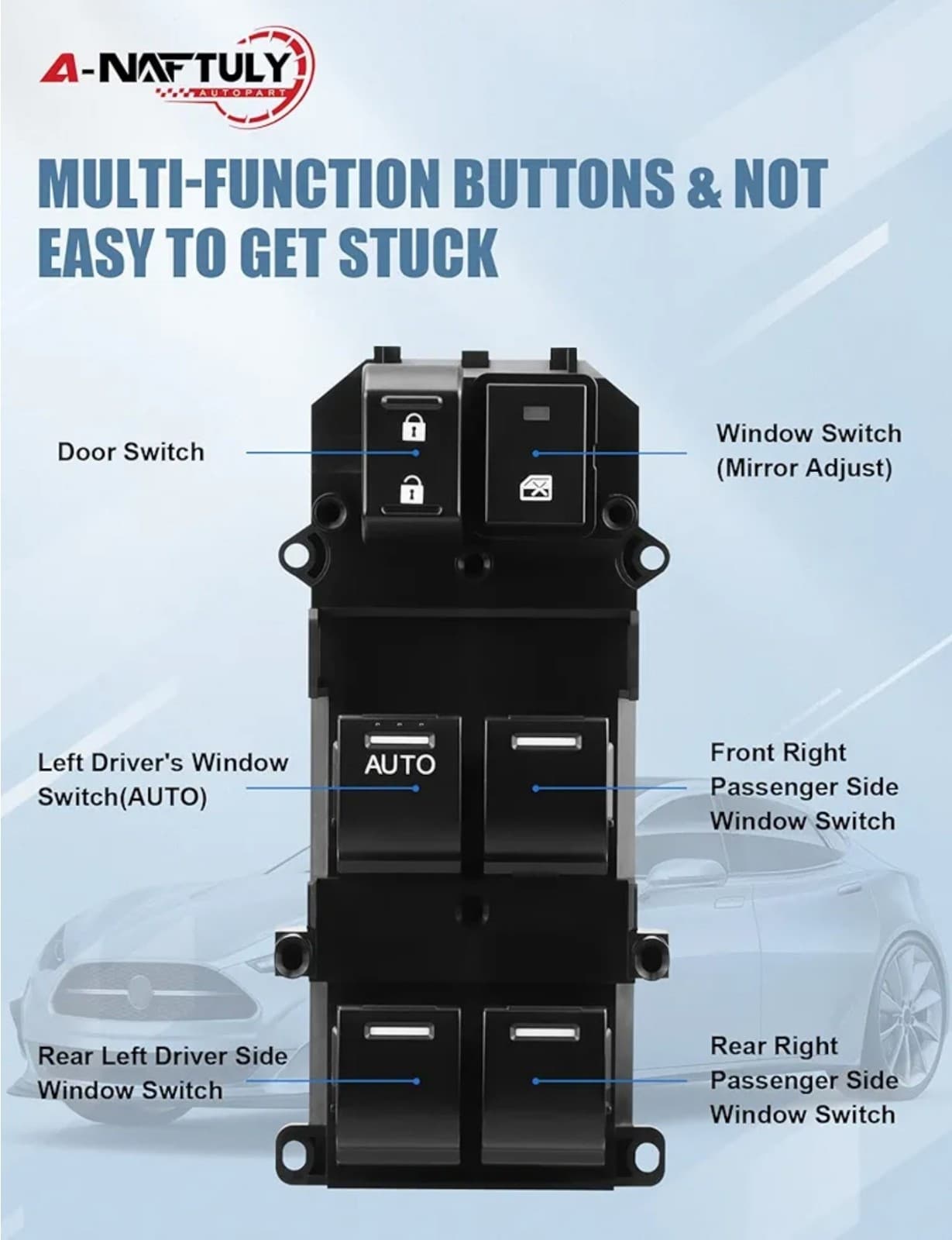 Driver Side Master Power Window Switch Replacement fits for Honda Accord 2008... - Thumbnail 6