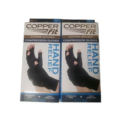 Copper Fit Two Pair Hand Relief Compression Gloves - Large/Extra Large