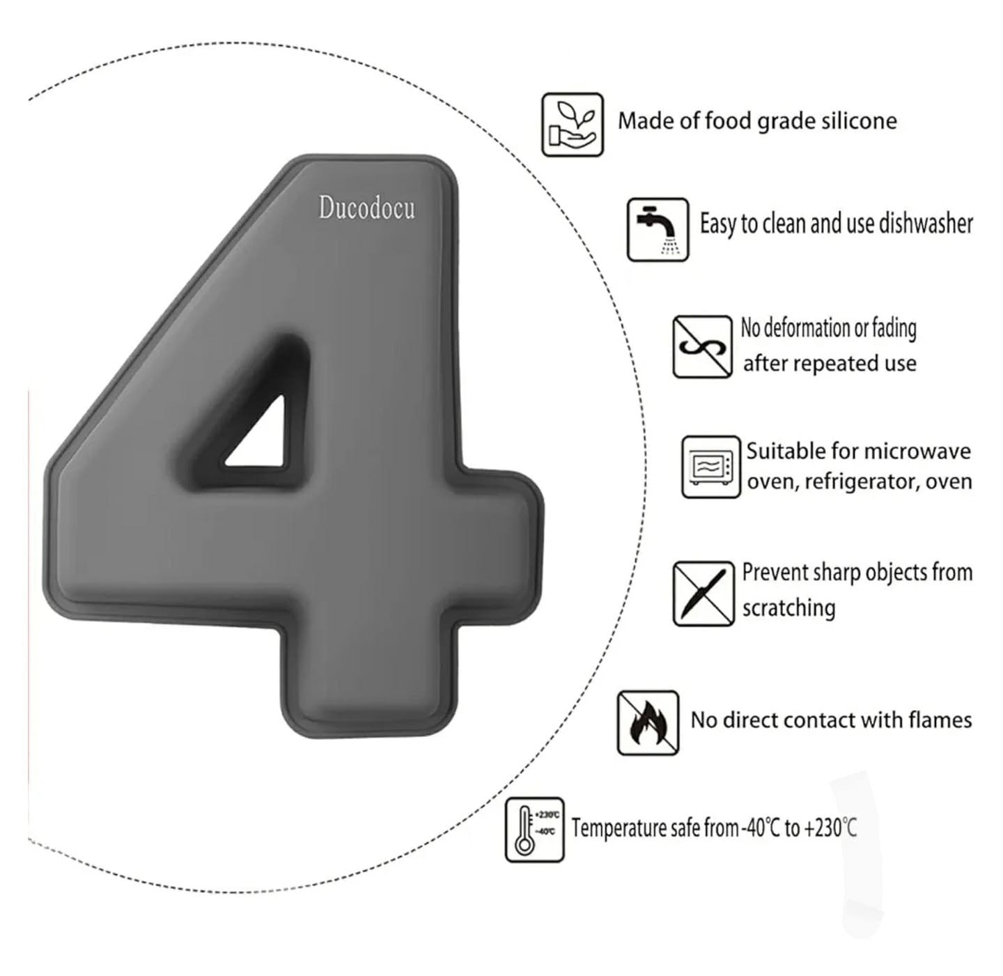 Ducodocu Silicone Number Cake Pan Large 3D Number Cake Mold Baking Forms... - Thumbnail 2