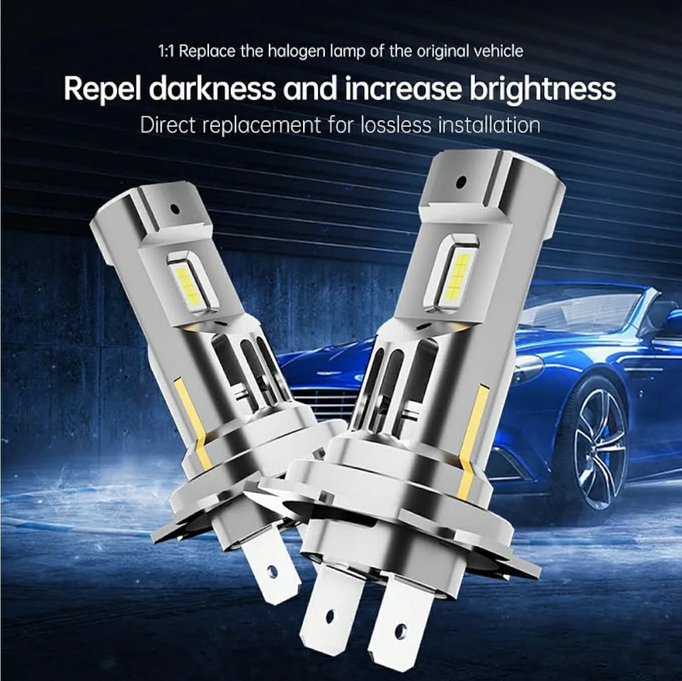 /H7LL Light Bulbs, Ultra-Brightness, Real 1:1 Halogen Mini Size.