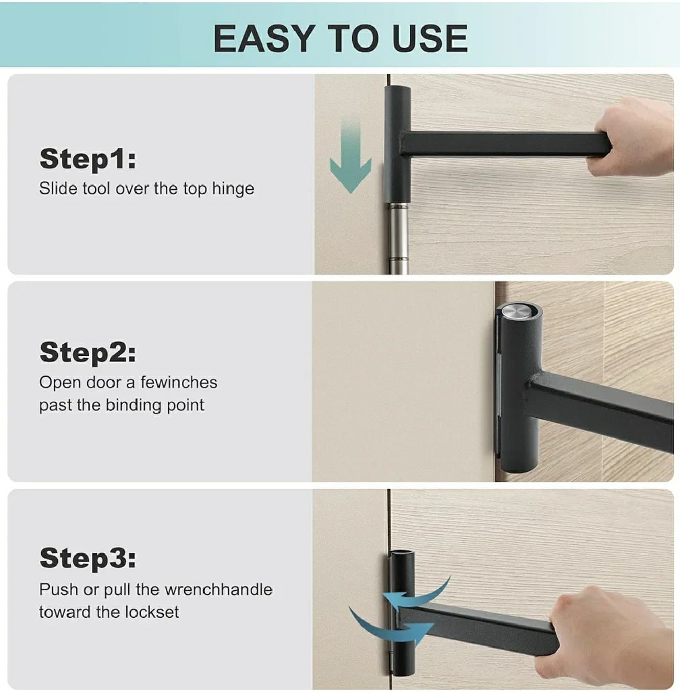 Heavy-Duty Door Hinge Adjuster, Durable Metal Alignment Tool for Fixing... - Thumbnail 2