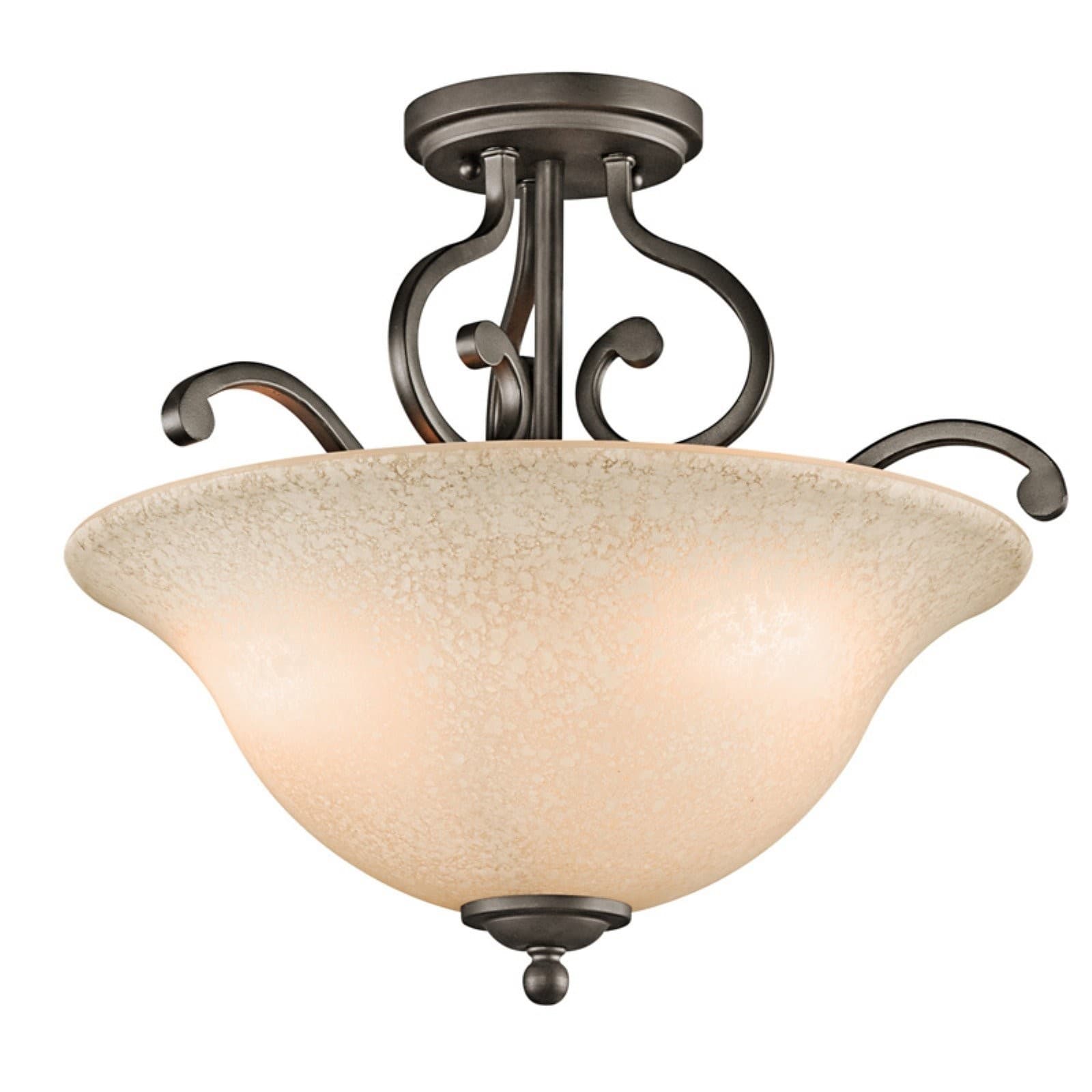Kichler 43232OZ Semi Flush 3Lt in Olde Bronze W-18 H-14