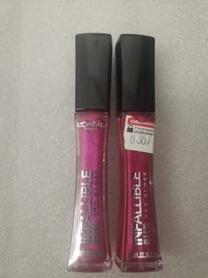 2 L'Oreal Infallible Liquid Lipstick Lip Gloss 8hr 140 Pink Topaz .21oz NEW