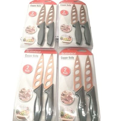 Bridgeland Copper Knife 4 Pack 8 No-Sharpening Stainless Steel 8 knives total.