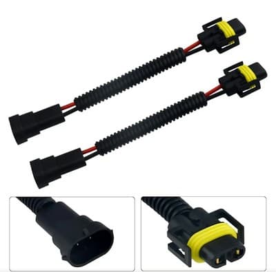 WMYCONGCONG 2 PCS H8 H9 H11 Extension Wiring Harness Sockets Male Female... - Thumbnail 4