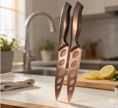 Bridgeland Copper Knife 4 Pack 8 No-Sharpening Stainless Steel 8 knives total. - Thumbnail 3