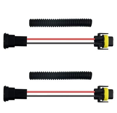WMYCONGCONG 2 PCS H8 H9 H11 Extension Wiring Harness Sockets Male Female... - Thumbnail 6