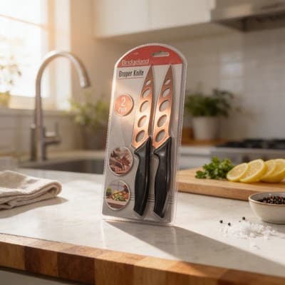 Bridgeland Copper Knife 4 Pack 8 No-Sharpening Stainless Steel 8 knives total. - Thumbnail 2