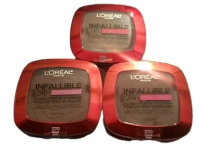 3'L'Oreal Infallible 24-hour Foundation Powder 0.31 Oz 370 Mocha