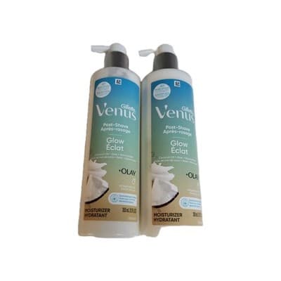 2 Pack Gillette Venus Post Shave Glow Coconut Oil Aloe Olay Moisturizer 12oz