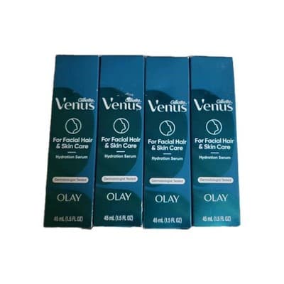 4 Pack Lot Gillette Venus Hydration Serum For Facial Hair & Skin Care 1.5 fl oz