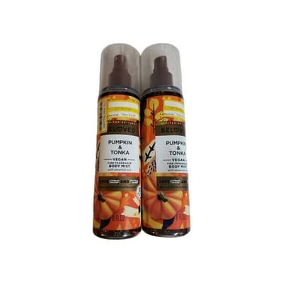 Lot of 2 - Beloved PUMPKIN & TONKA Vegan Body Mist Spray 8 oz