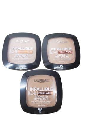 Lot Of 3 L'Oreal Paris Infallible 24H Fresh Wear Bronzer 200 Fair Waterproof New
