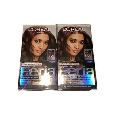 2 Boxes: L'Oreal Feria Midnight Bold Hair Color *#M20 Orchid Glow* (2320)-R7P4b