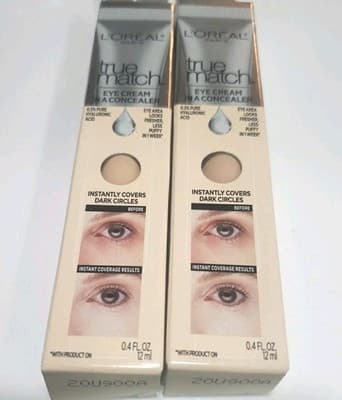L'Oreal True Match Eye Cream In A Concealer Instantly Covers Dark Circles 2 Pack
