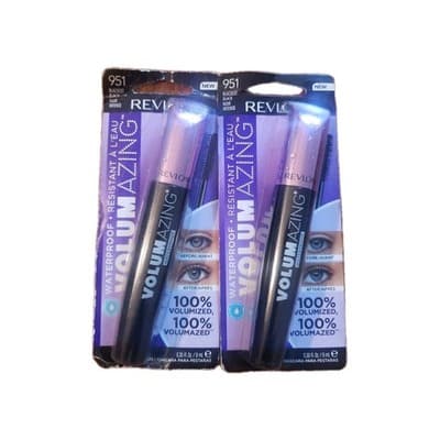 Revlon Volumazing Waterproof Mascara Oversized Brush 951 Blackest Black 2 Pack