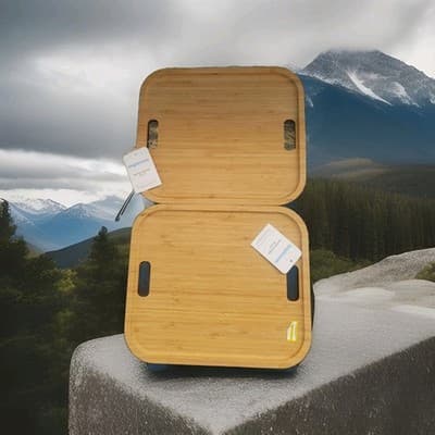 2-Bright room Bamboo Storage Bin Lid/ Serving Tray
