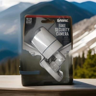 BRAND NEW Sabre Fake Security Camera, Adjustable Mount, White
