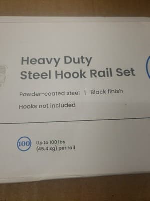 Right Room Heavy Duty Steel Hook Rail Set Works With Bathroom Heavy Duty... - Thumbnail 3