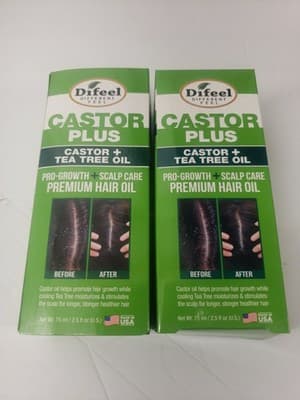 2-Difeel Premium Castor + Tea Tree Pro-Growth Hair Oil (2.5 oz)