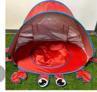 NEW Sun N Splash Baby Pool Tent Crab Red and Blue. - Thumbnail 3