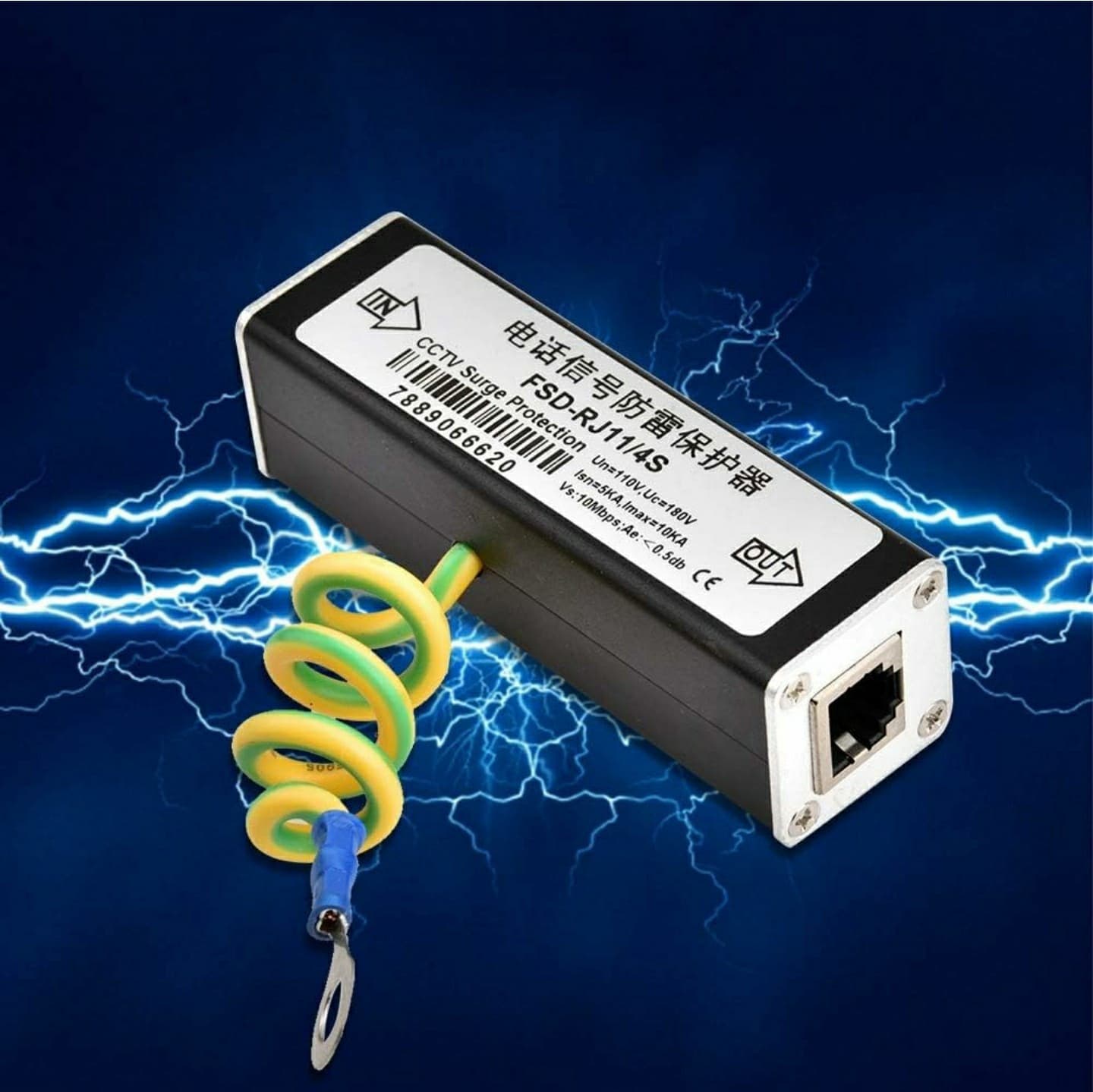 RJ11 Telephone Fax Protector, Thunder Lighting Arrester Device, Audio Telephone