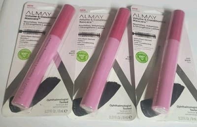 Lot of 3 New Almay Volume & Conditioning Mascara #020 Black Noir (Washable)