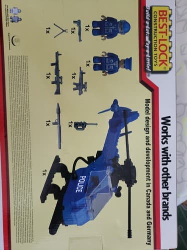 Best-Lock Construction Toys Police Helicopter 160 Pieces Gear, Mini Figs - Thumbnail 2