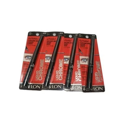 Revlon So Fierce Chrome Ink Liquid Eyeliner, Dip Ink Cap, 901 Gunmetal, 4/PACKS