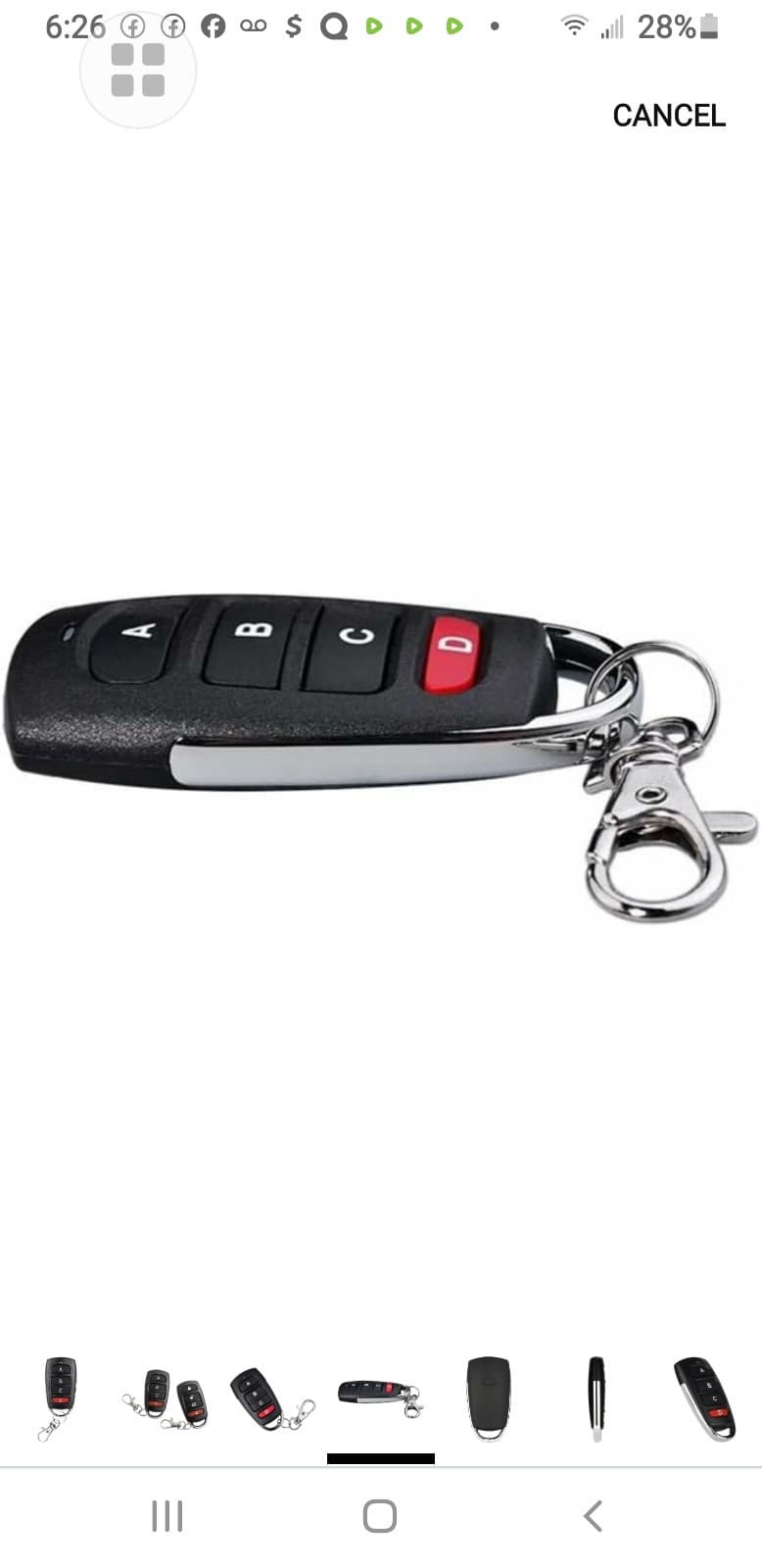 Wireless Remote Control Switch 4Key Garage Door EV1527 Copy Code DC 6V Auto Car - Thumbnail 2