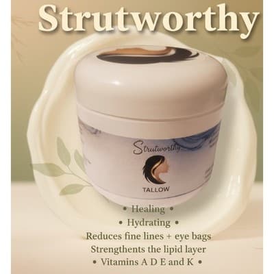 Strutworthy Tallow Moisturizer Unisex OS White New Healing Hydrating Cream