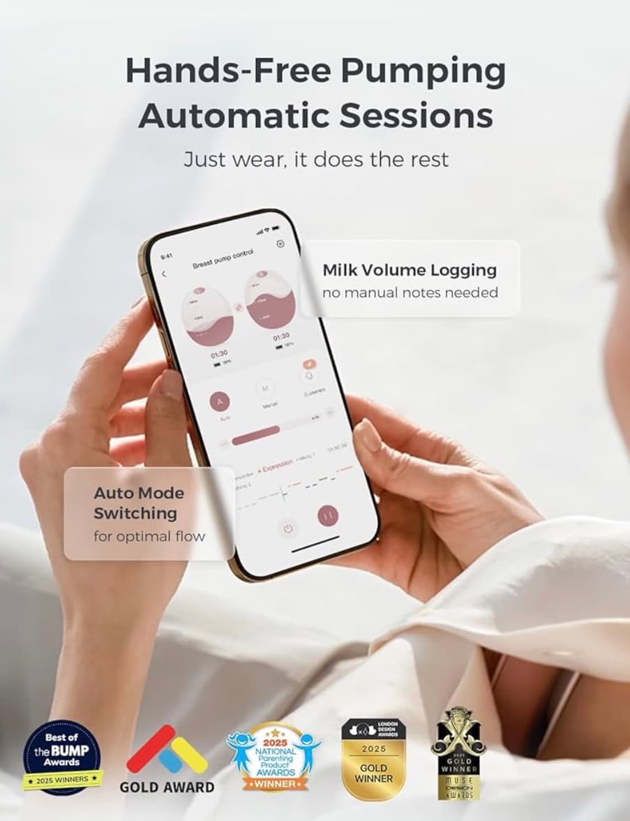 Momcozy Air 1 Ultra Slim Breast Pump - Discreet Pumping - Do it anywhere anytime right in your bra - Thumbnail 2