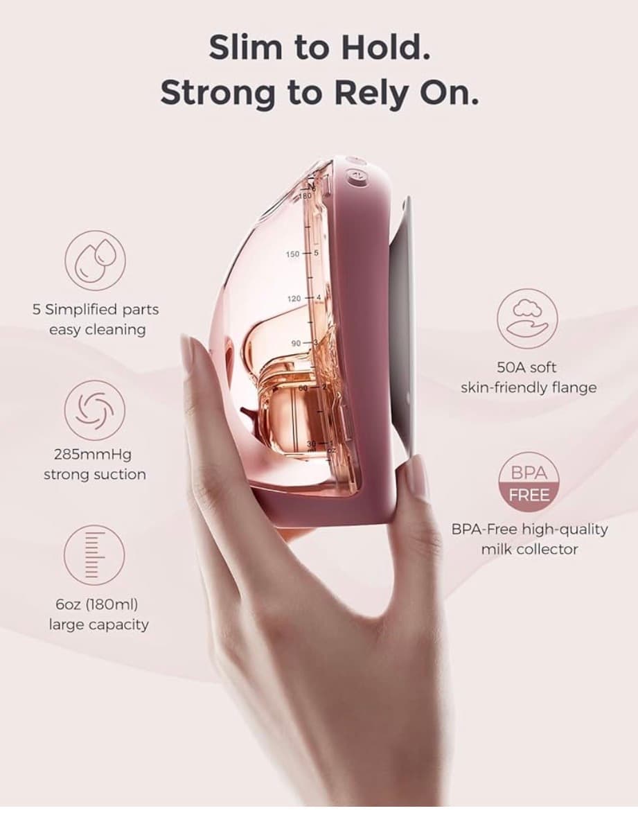 Momcozy Air 1 Ultra Slim Breast Pump - Discreet Pumping - Do it anywhere anytime right in your bra