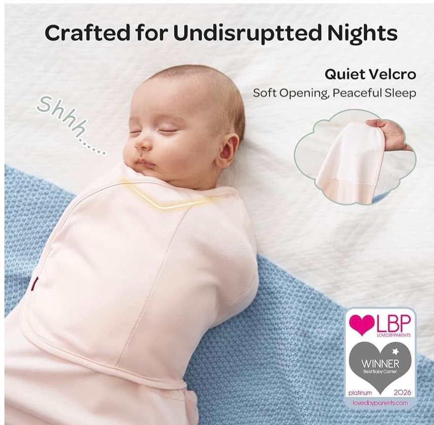 Momcozy Swaddle Wrap Bamboo Cotton Blend Pink - Thumbnail 3