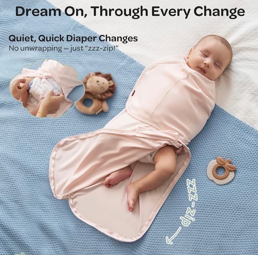 Momcozy Swaddle Wrap Bamboo Cotton Blend Pink - Thumbnail 5