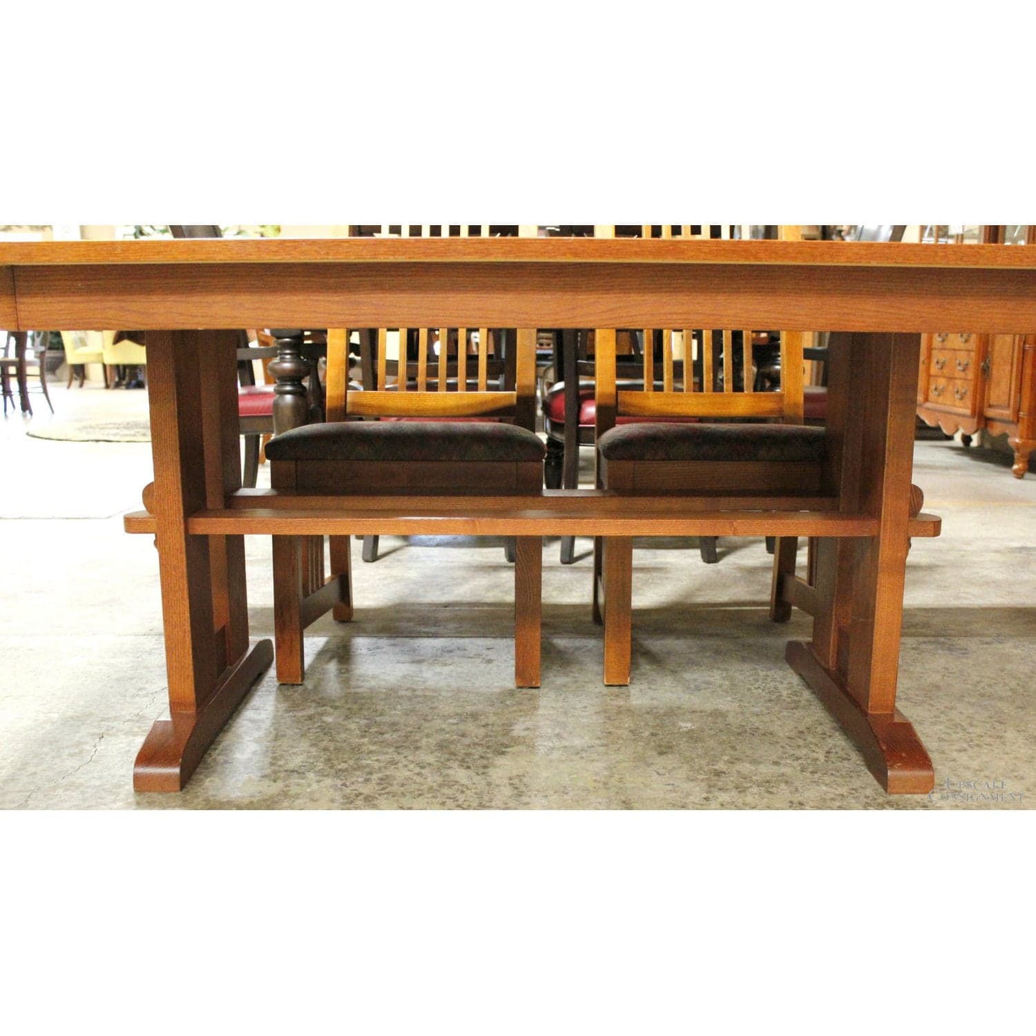 Bassett Mission Style Dining Table w/6 Chairs - Honey - Thumbnail 5