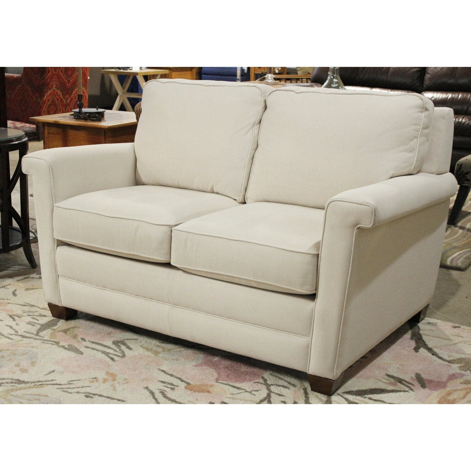 La-Z-Boy White Linen Loveseat - White - Thumbnail 2