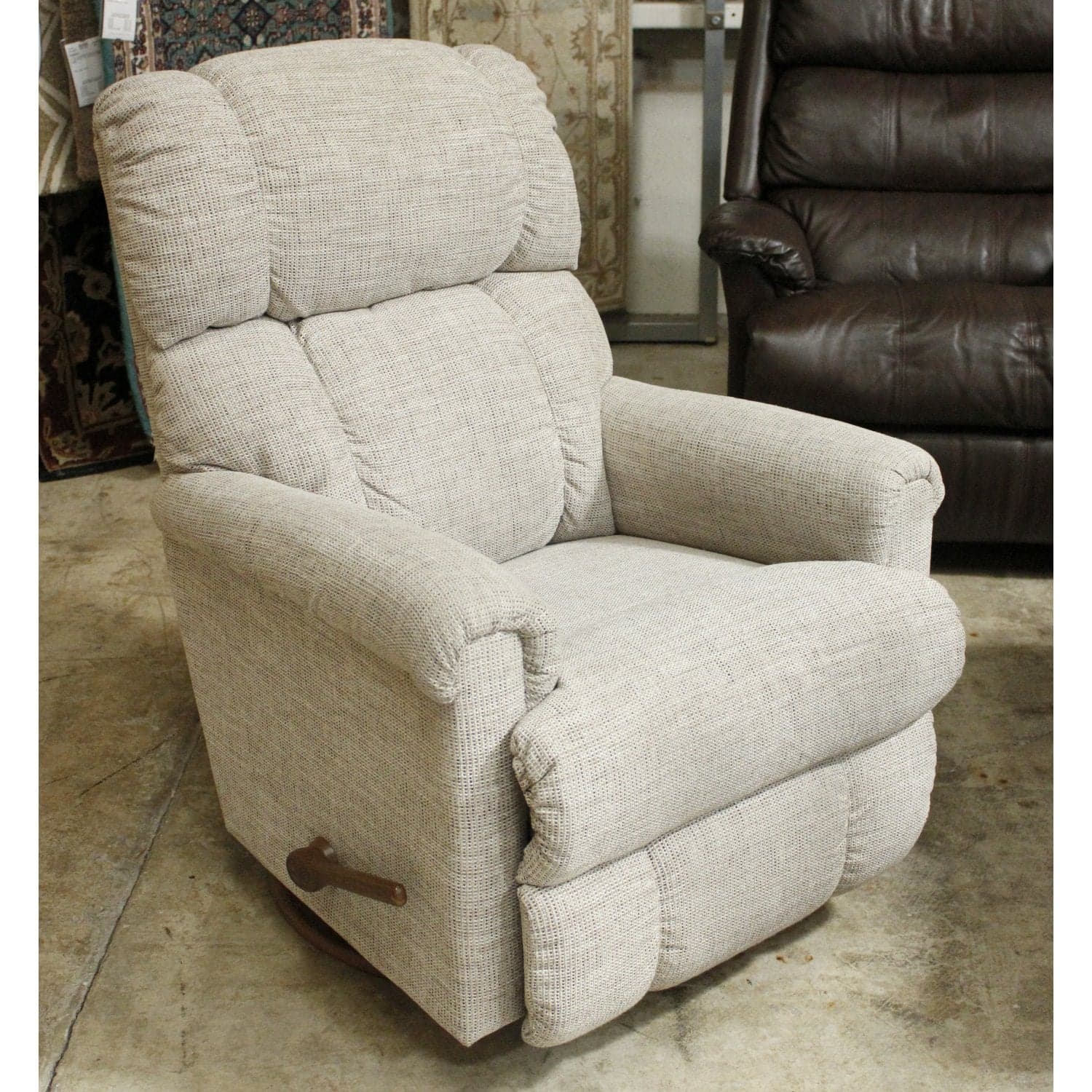 La-Z-Boy Light Taupe Swivel Rocking Recliner - Taupe - Thumbnail 3