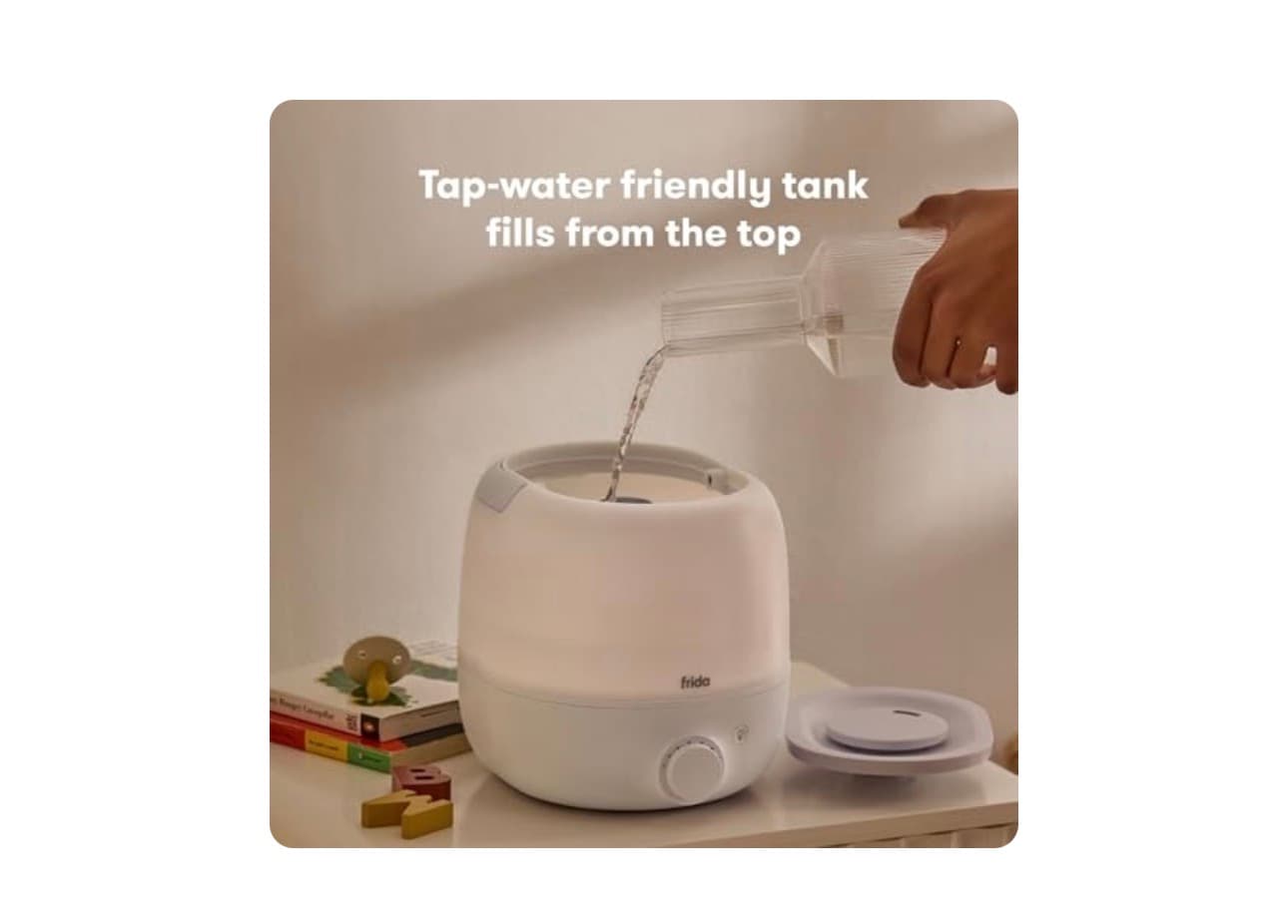 Frida Baby 3-in-1 Cool Mist Humidifier for Large Rooms, Top Fill Humidifier for Bedroom, Allergy Relief, 60 Hour Runtime + Nightlight, Auto Shut-Off, - Thumbnail 3