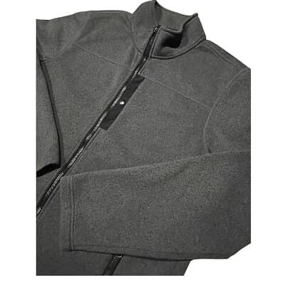 LL Bean Mens Fleece Sweater Zip Jacket Sz L Tall Gray 293888