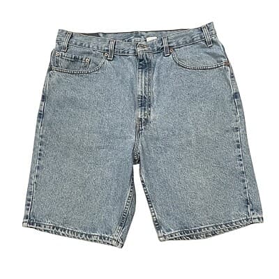 VTG Mens Levis 505 Blue Jean Shorts Tag 38 Fits 36 Red Tab Med Shorts Y2K 90s