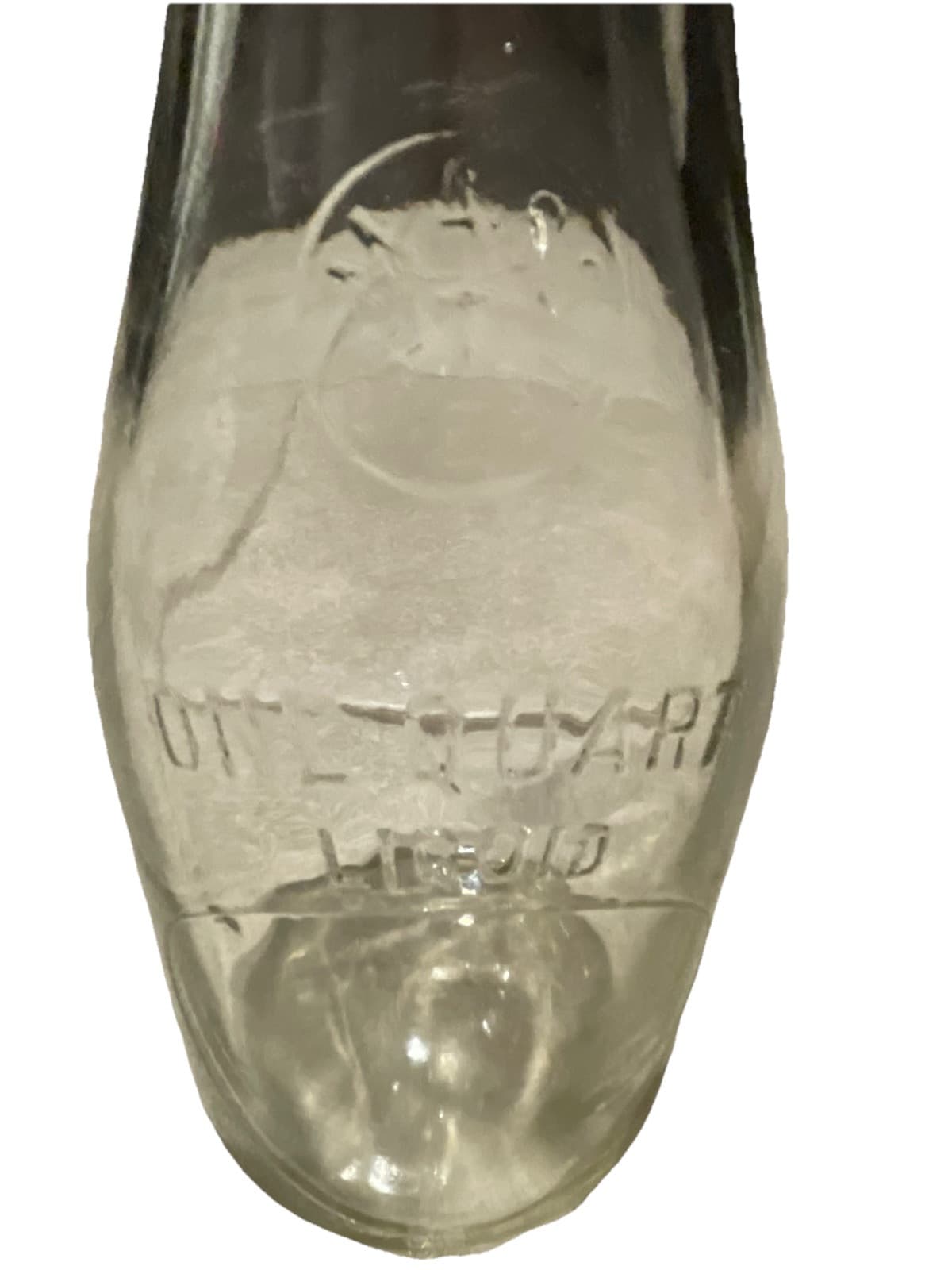 "ONE QUART LIQUID~MASS SEAL~BLANK ROUND PLUG" ON FRONT~MILK BOTTLE - Thumbnail 4