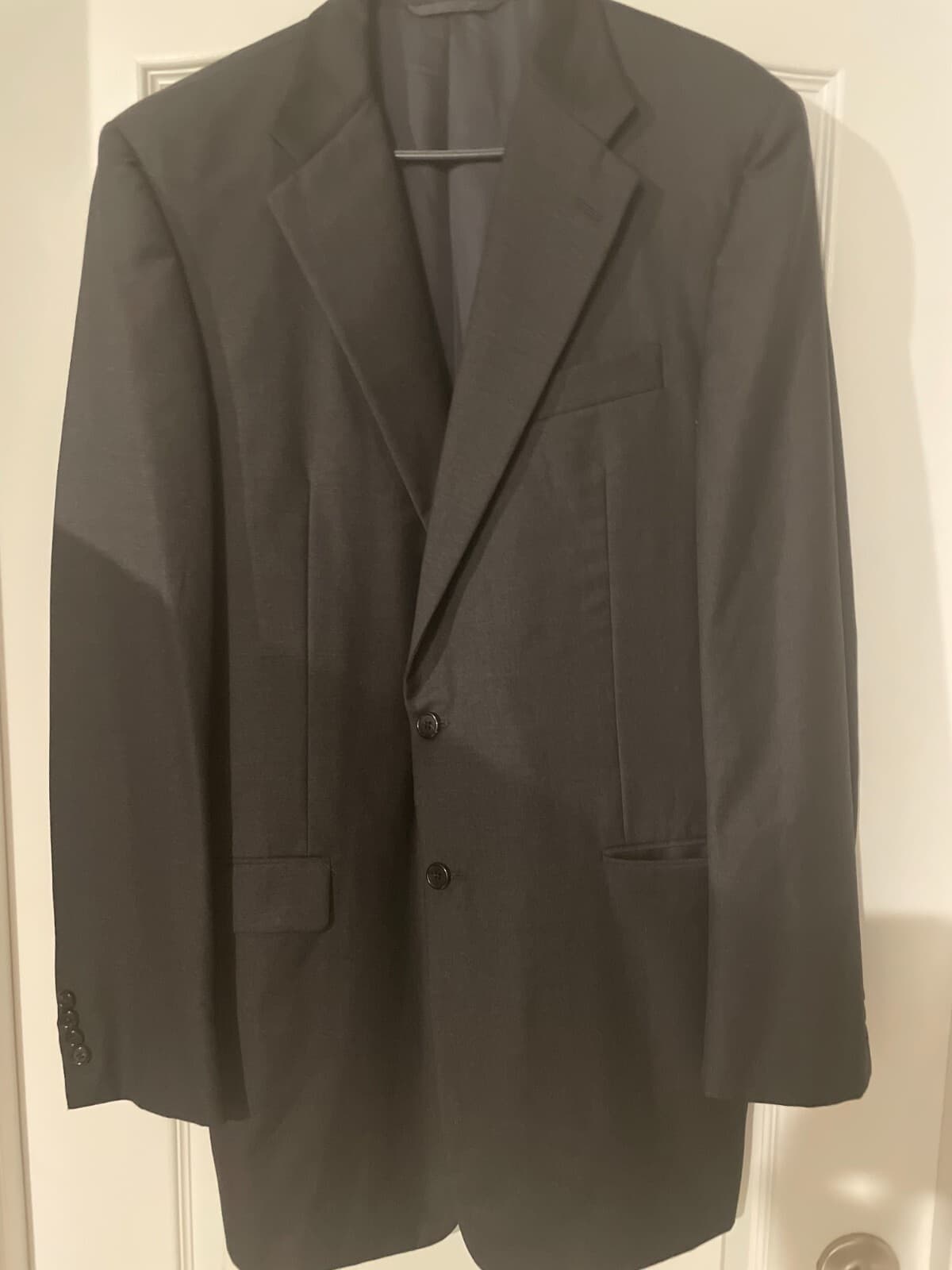 Hickey Freeman Loro Piana Tasmanian Super 120s Wool Blazer Men's 42L Gray