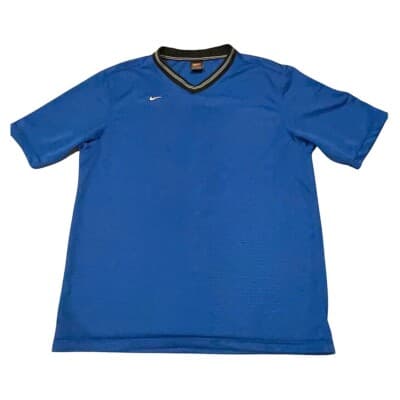 Vtg 90s Nike Short Sleeve Shirt Team Sports XL Blue V Neck Y2K - Thumbnail 2