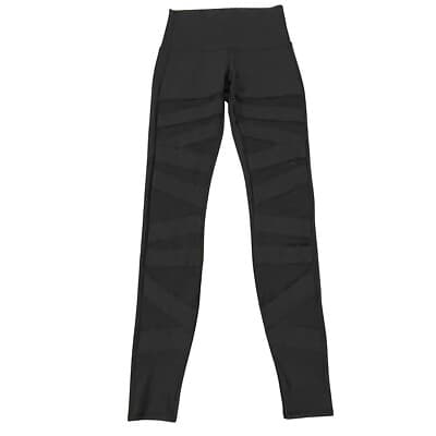 Lululemon Leggings Black Wunder Under Mesh Bandage Sz 6 High Rise
